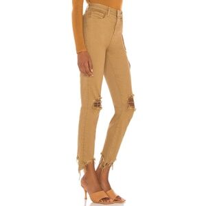 L'Agence's High Line High Rise Skinny Distressed Jeans in Sahara